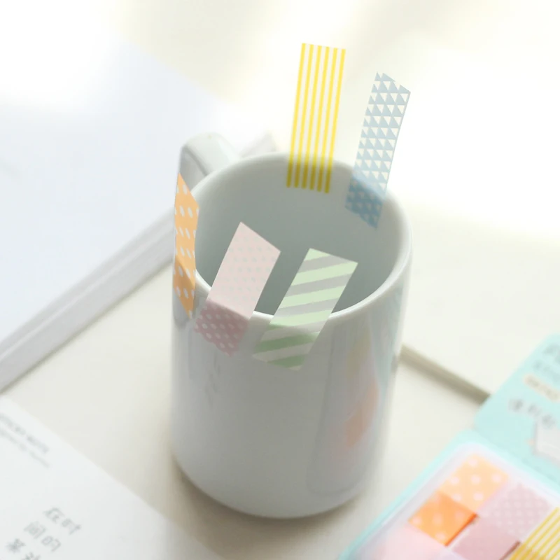 Маркеры карамельных цветов 6 шт. декоративные милые стикеры в горошек для заметок