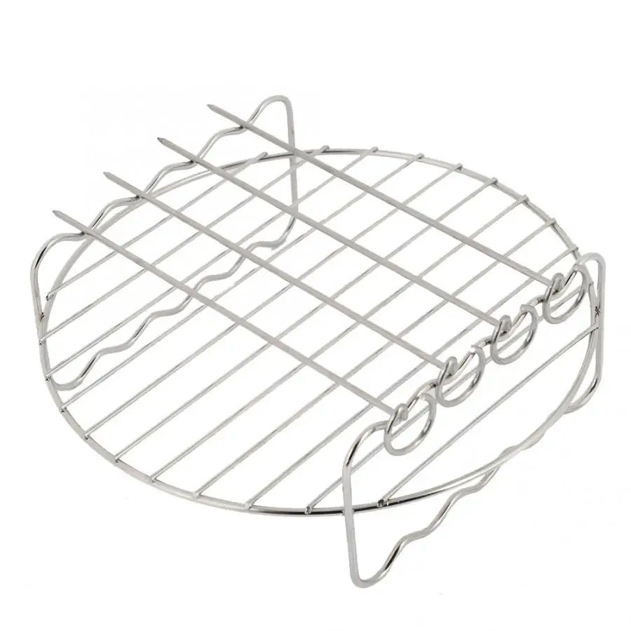 Портативный барбекю гриль из нержавеющей стали двухслойный стойка с 4 шашлыками