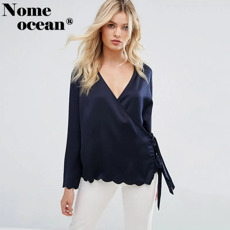 Скрещенные v-образным вырезом завернутый Рубашки для мальчиков Для женщин осень