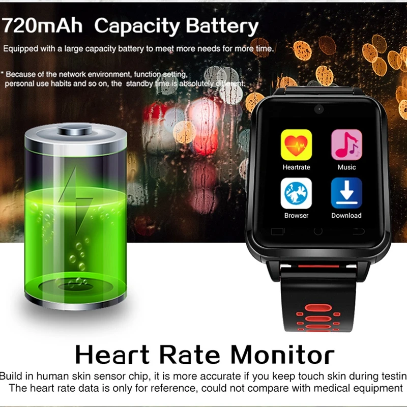 4G smart watch Android 6 0 MTK6737 4 ядра 1 ГБ/8 ГБ Смарт-часы телефон Heart Rate Sim карты камера Wi-Fi GPS