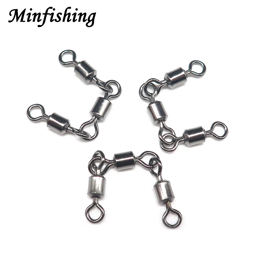 Minfishing 25 шт. рыболовные Вертлюги Из Нержавеющей Стали с 3 звеньями для ловли карпа