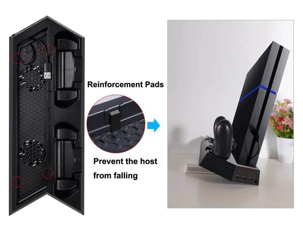 Вертикальная подставка Зарядное устройство для PS4/PS4 Pro/PS4 Тонкий Dual зарядная