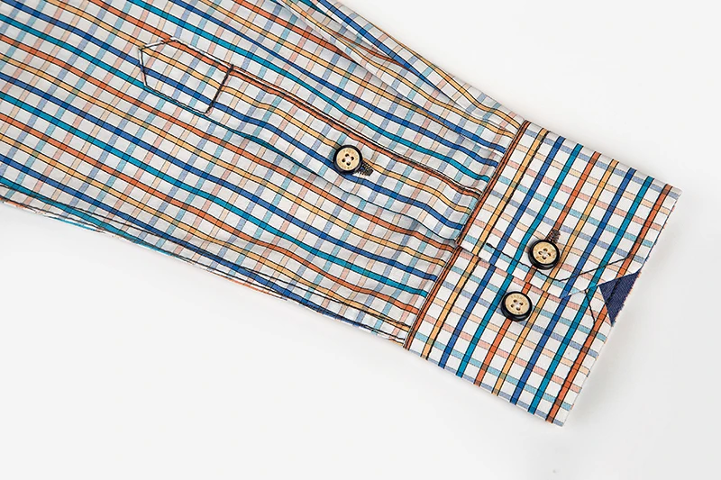 Деловые Повседневные Мужские модельные рубашки модные клетчатые с длинными