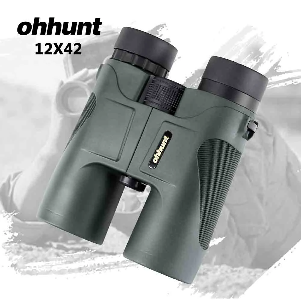 Бинокль ohhunt 12X42 призматический телескоп PORRO Bak4 зум мощности широкоугольная