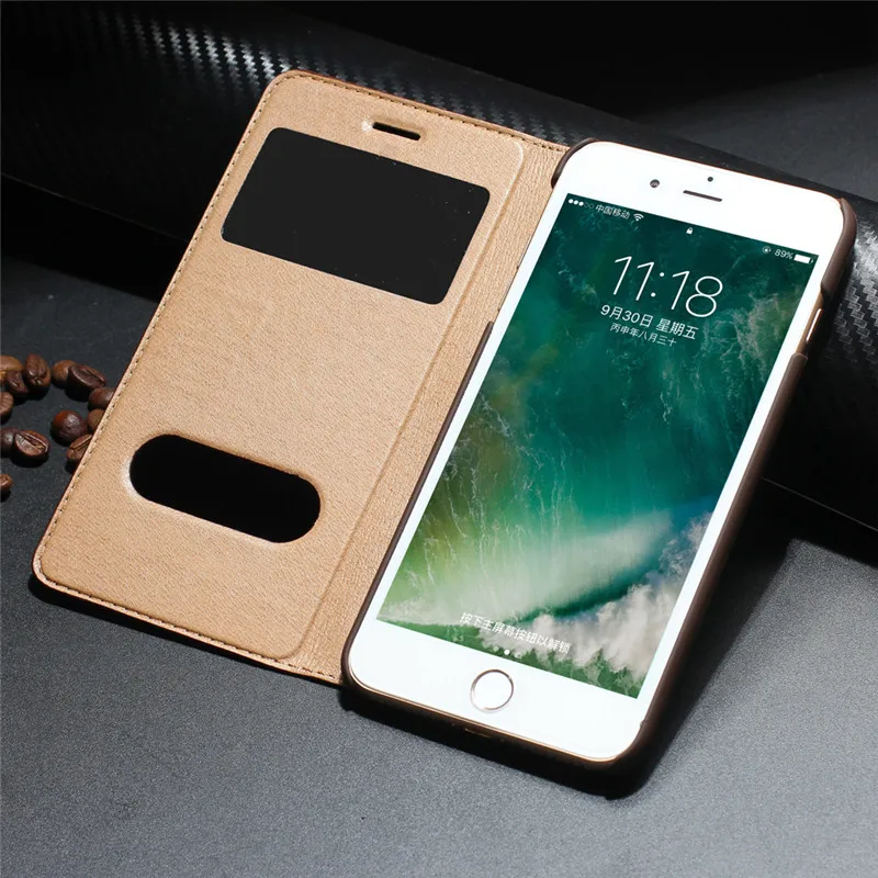 CYBORIS Роскошный чехол из натуральной кожи с открытым окном для iPhone7 plus деловой