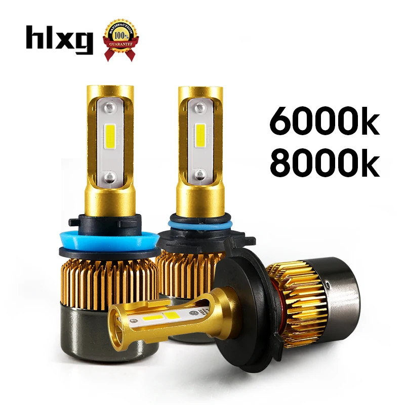 Hlxg 2 шт. 6000K холодный белый H7 Led мини led 12000LM 72 Вт/комплект лампа для фар luces para auto 12V 24V