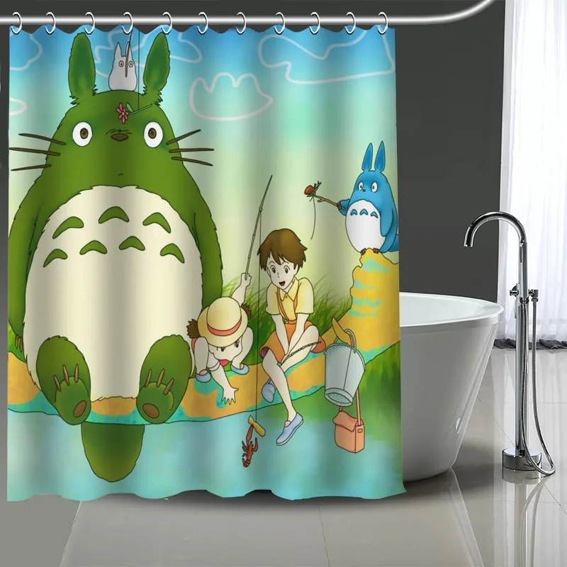 Занавеска для душа Tonari no Totoro с принтом водонепроницаемая моющаяся штора из