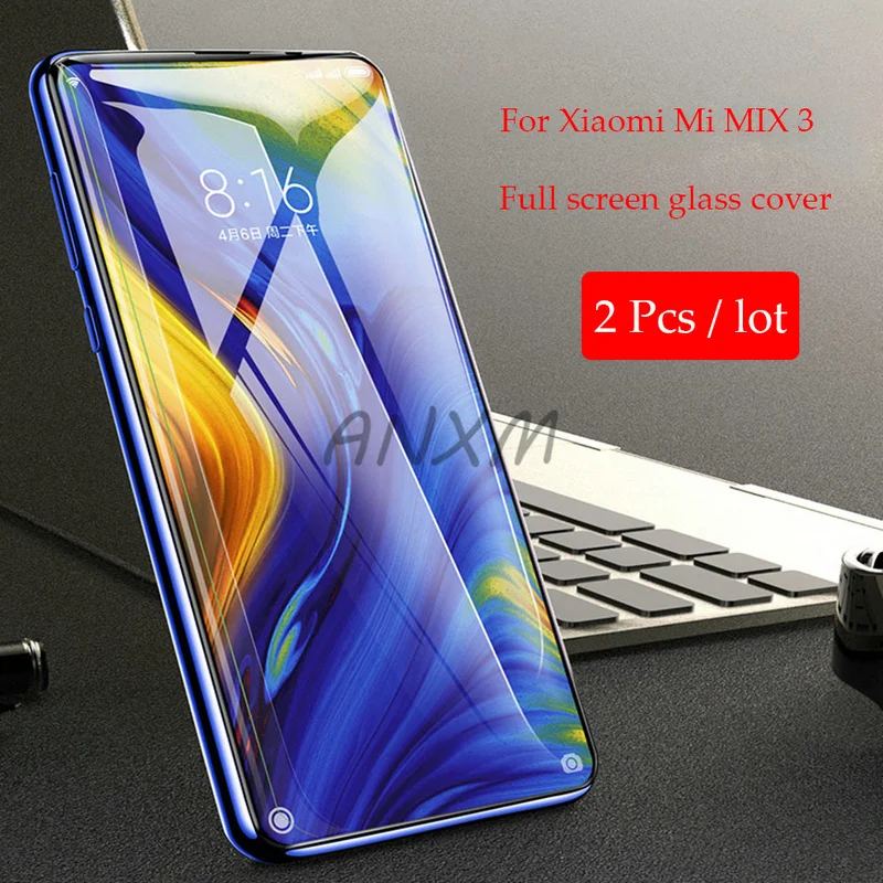 2 шт. закаленное стекло для Xiaomi Mi MIX 3 полная защитная пленка 9H защита экрана от