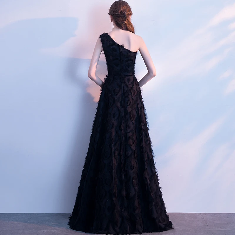 Robe de soiree кружевное черное Длинное Элегантное Вечернее Платье с открытой спиной vestido de festa Формальные платья для выпускного вечера вечерние платья