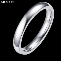 3mm silver stainless steel mirror polished classic wedding ring
