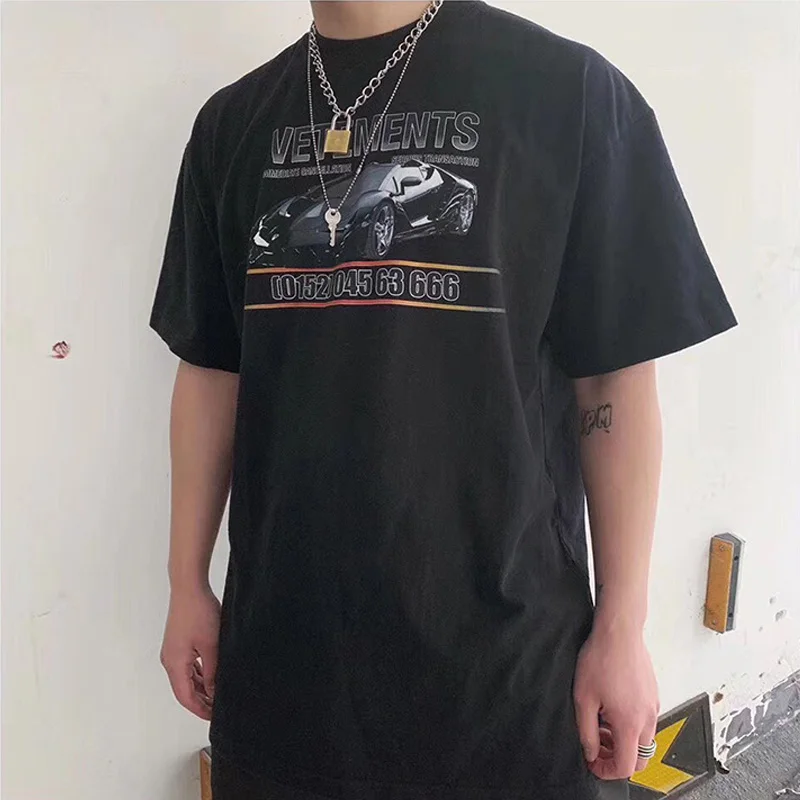 Новинка, Летние Стильные футболки с граффити, Vetements, 1:1, лучшее качество, хлопковая Повседневная футболка в стиле хип-хоп, футболки High Street Vetements