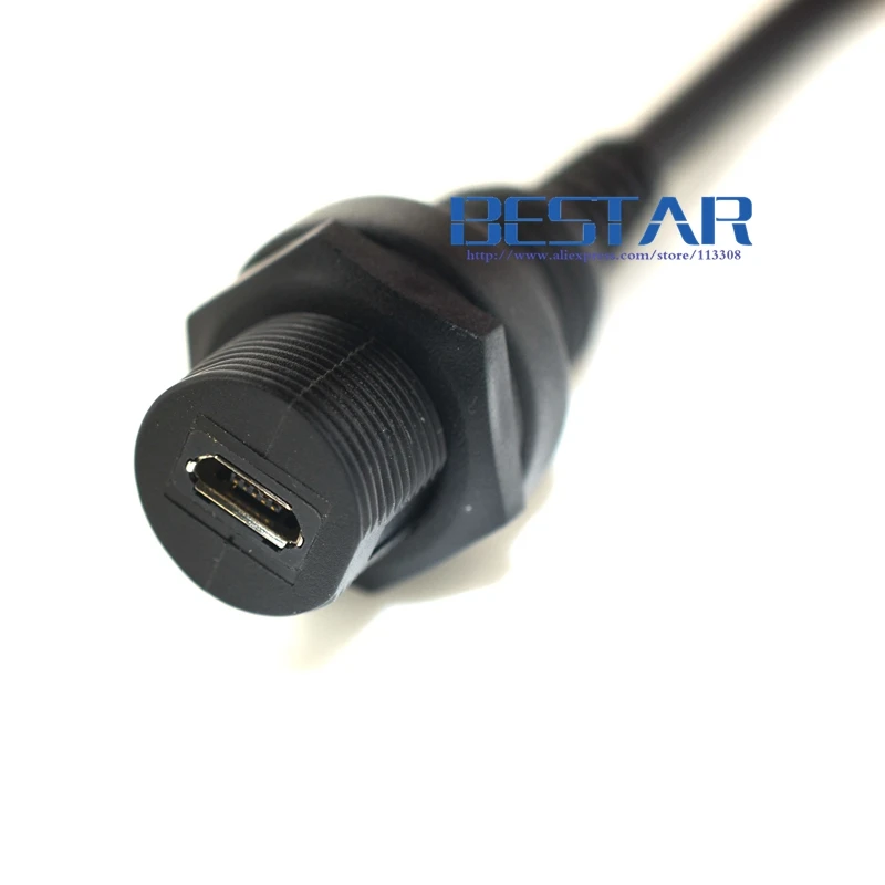 Панельный соединитель Micro USB 2 0 водонепроницаемый кабель IP67 1 м 3 фута 5 контактный