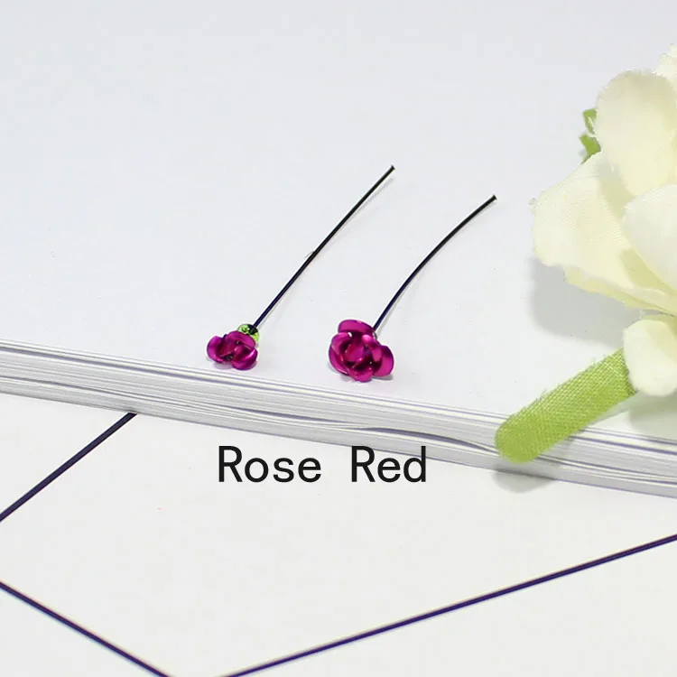 Large-Rose Red 15 шт Красочный мини декор в виде цветка розы для наполнителя флакон с рисом стекло Желая бутылка Шарм Кулон - Окраска металла: Large-Rose Red