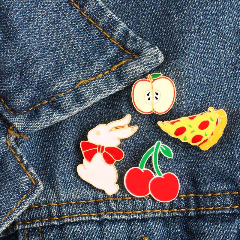 2 5 шт./компл. эмалированная брошь в виде мультяшных животных синяя птица кот