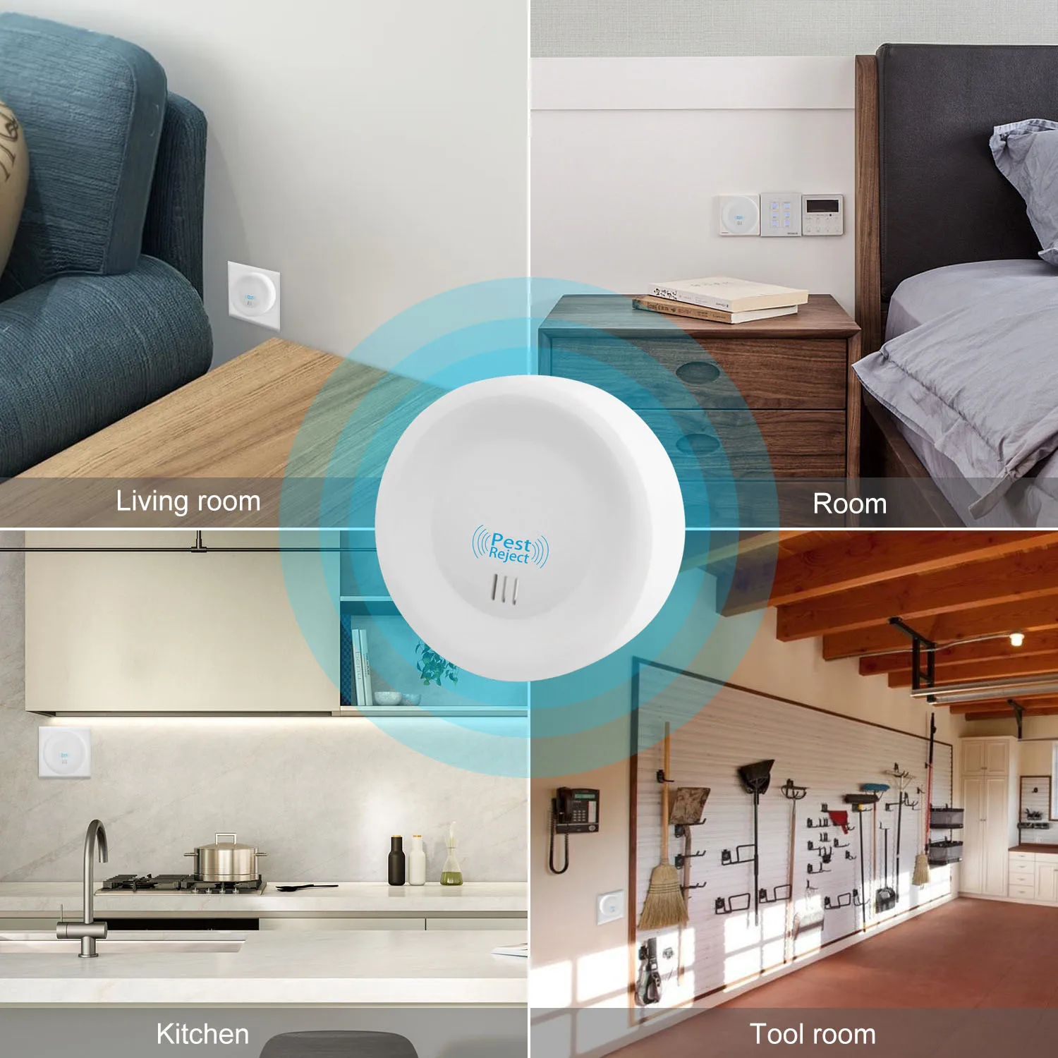 Behogar 2 шт. ультразвуковой электронный отпугиватель для борьбы с вредителями