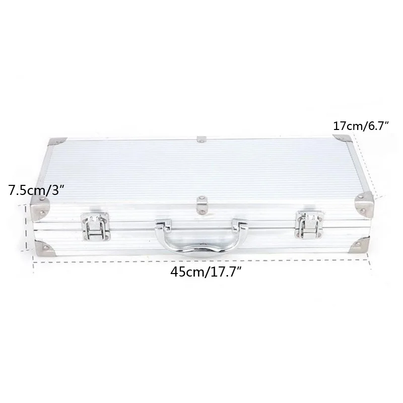 

6pcs Stainless Steel BBQ Tool Set BBQ Grill Tongs Cleaning brush Shovel Fork Oil brush and BBQ knife With Aluminum Storage Case