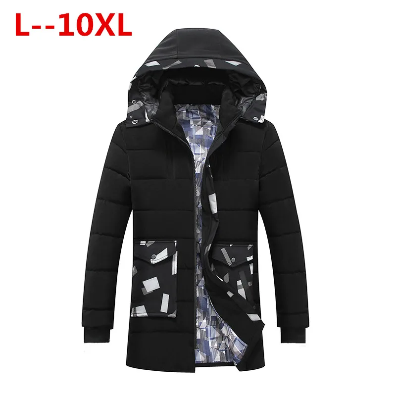 

PLUS 10XL 8XL 6XL 5XL Brand new winter Cotton Padded long Jacket Men thick hoodies Parka coat male Quilted winter jacket Coat