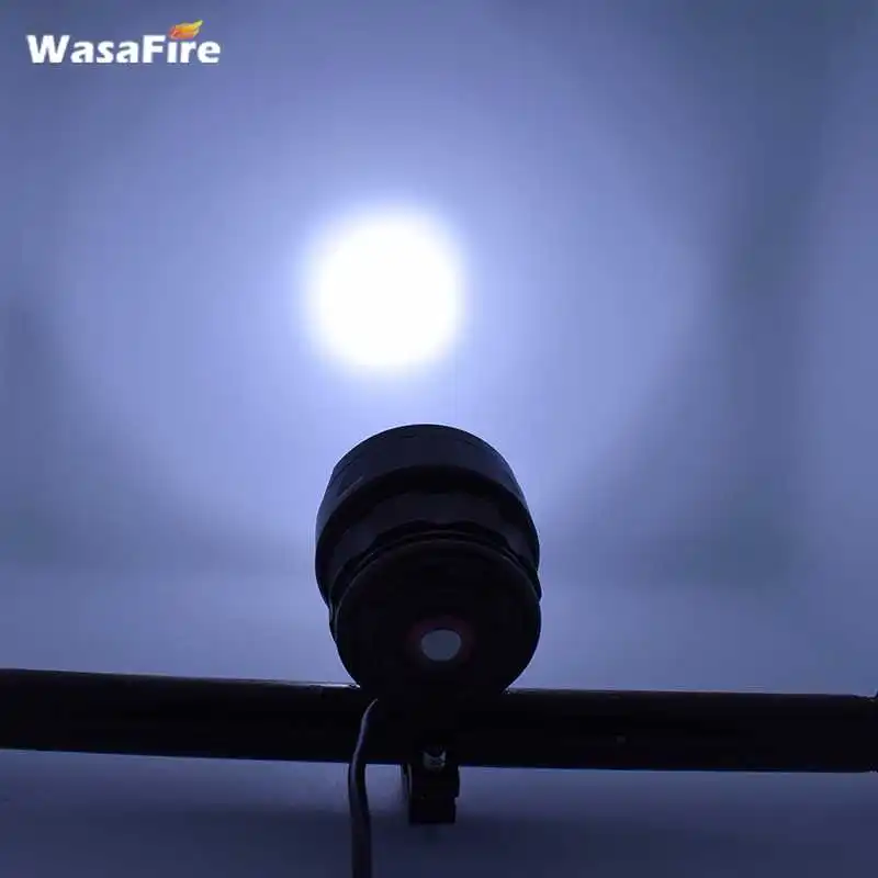 WasaFire светильник для горного велосипеда 5* XM-L T6 светодиодный 3 режима передний светильник Предупреждение льная Лампа безопасности светильник s велосипедный светильник налобный фонарь