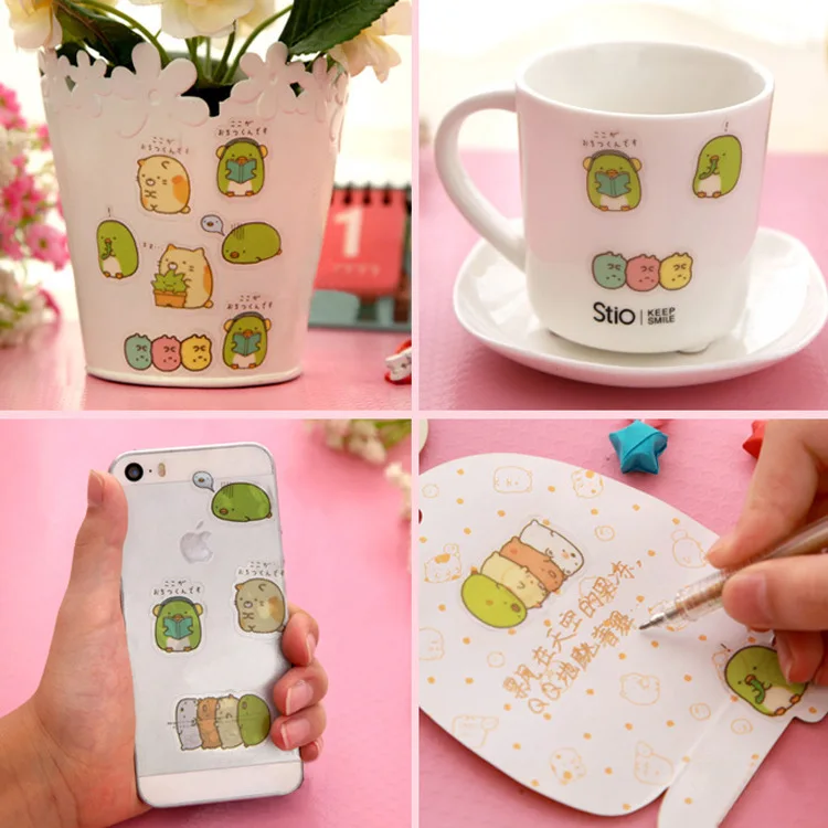 Прозрачный альбом для стикеров Sumikko Gurashi из ПВХ водонепроницаемые милые наклейки