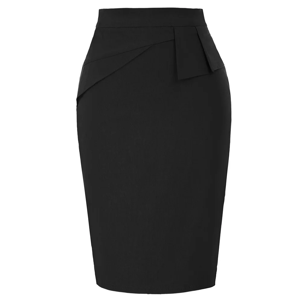 Вечерние юбки бизнес Твердые женские карандаш с высокой талией облегающее бедра