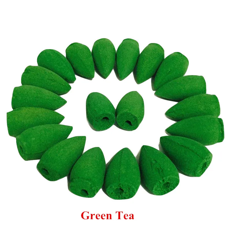 Green Tea 20 шт./пакет здоровый натуральный цветочный аромат обратного Ладан Лили розовое мята бледно-лиловый Зелёный чай полыни обратного потока Ладан конусов - Аромат: Green Tea