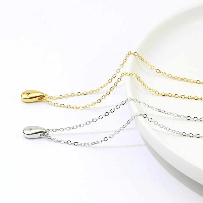 2019 New Fashion Silver Gold Water Drop Pendant Necklace For Women Ladies Girls Birthday Party Gifts Jewelry Wholesale | Украшения и