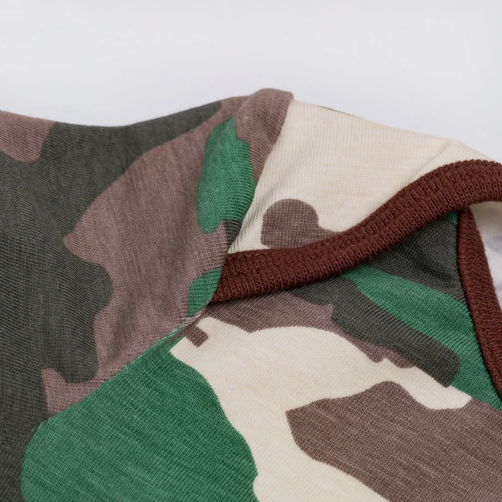 Новорожденный короткий рукав хлопковый костюм для детей возрастом от армия