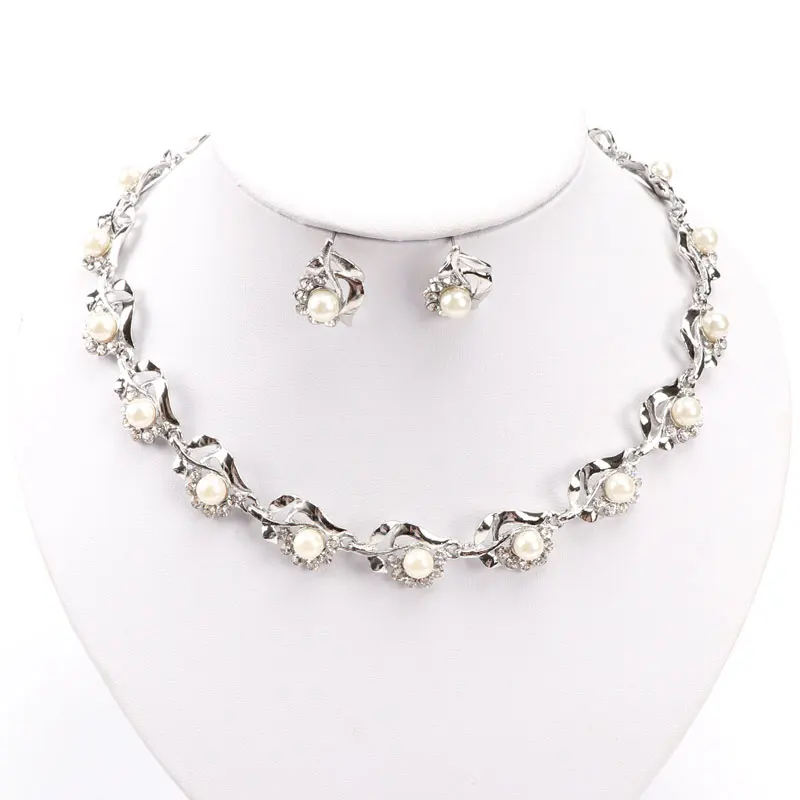 Новое поступление Модный комплект ювелирных изделий с искусственным жемчугом и