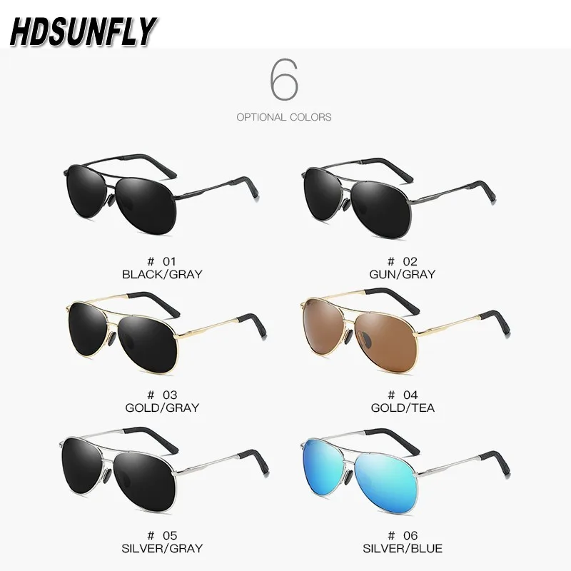 Мужские Солнцезащитные очки авиаторы HDSUNFLY спортивные поляризационные