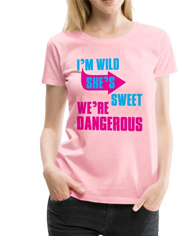 Hot Sale T Shirt Fashion Crew Neck Novelty Wild Sweet Dangerous Friendship Short Sleeve Womens Tees | Женская одежда