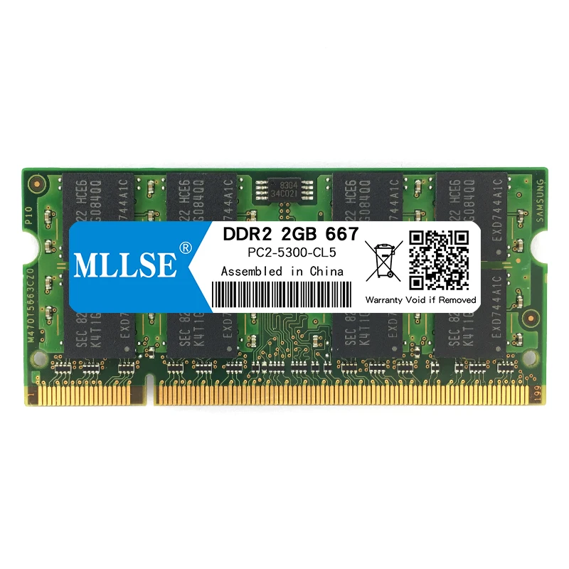 Mllse ноутбук Sodimm Ram DDR2 2GB 667mhz 1 8 V память для ноутбука PC2 5300S 200pin без ECC RAM
