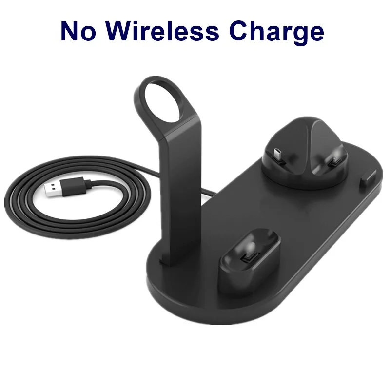 No Wireless Black Tongdaytec 10 Вт Qi Беспроводное зарядное устройство Держатель для Iphone X 8 11 Pro Max быстрое зарядное устройство Быстрая зарядка док-станция для Apple Watch 5 4 3 2 1 - Тип штекера: No Wireless Black