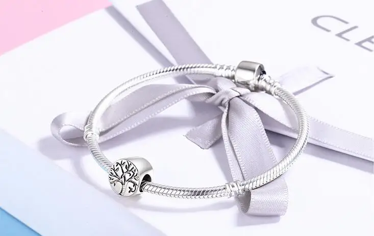 

Real 925 Sterling Silver Tree of life Family Grown in Love Charms Beads for jewelry making fit charm Bracelets Bangles