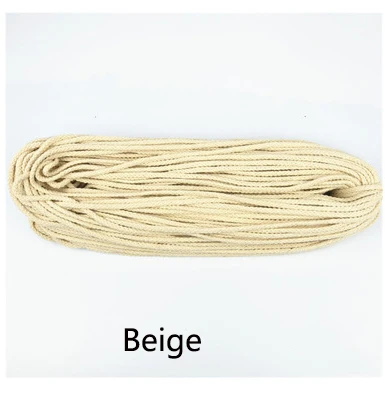 Beige 80 метров 7 мм 8 делений круглый хлопок шнур декоративная веревка витой хлопчатобумажный Канат Плетеный шнурок веревки DIY Домашний текстиль ремесло - Цвет: Beige