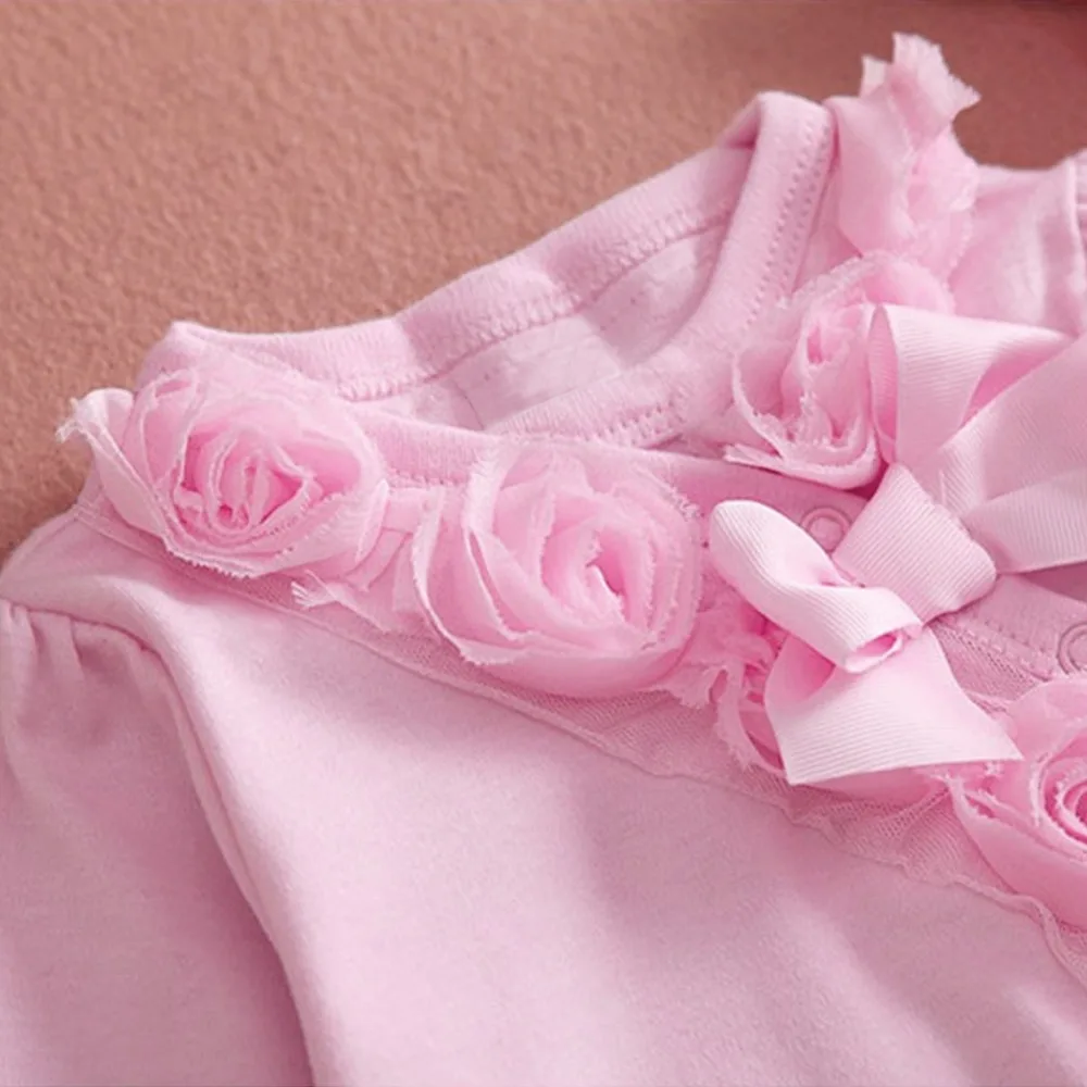 Новый милый новорожденных для маленьких девочек Комбинезон 2 шт. стиль принцессы