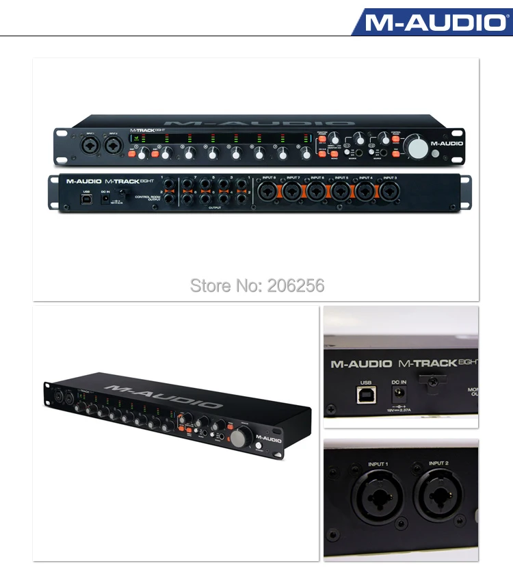 M-audio профессиональная звуковая карта M-Track Eight recording studio использует 8 в 8 аудио интерфейс Pro-grade audio 24 бит/96 кГц