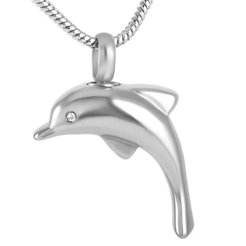 

JJ9138 Dolphin Cremation Jewelry For Ashes - 316L Stainless Steel Pet Memorial Urn Pendant Keepsake Necklace For Women Men
