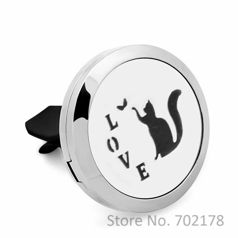 Polish Love Essential Oil Car Diffuser Locket Vent Clip 316L Stainless Steel Perfume locket Magnetic Random 10p Pad as Gift | Украшения и
