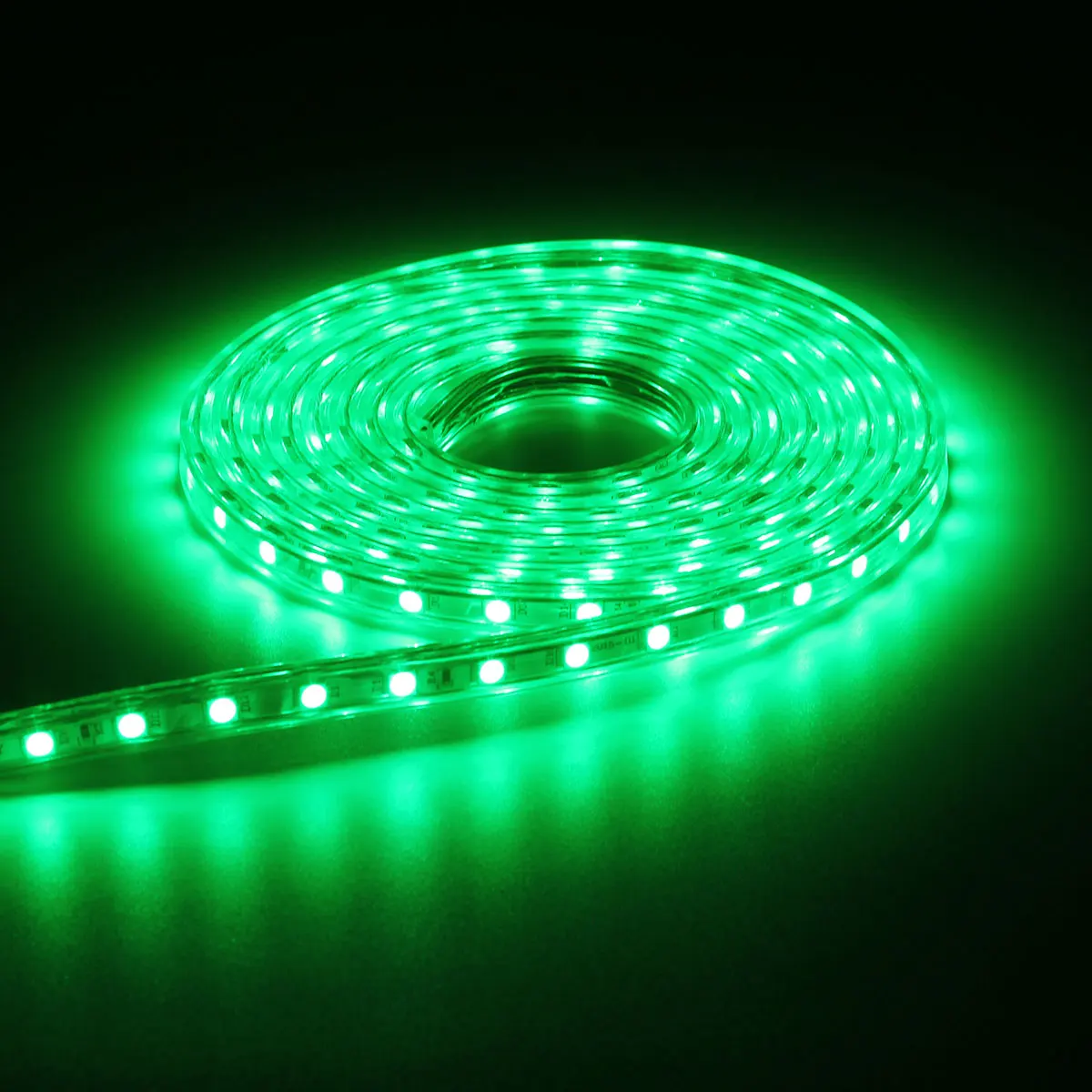 Зеленый 220 V 300 CM 5050 светодиодный SMD открытый IP67 Водонепроницаемый RGB 5050 SMD 60 Светодиодный s/M гибкие ленты канат полосы света вечерние сад - Испускаемый цвет: Зеленый