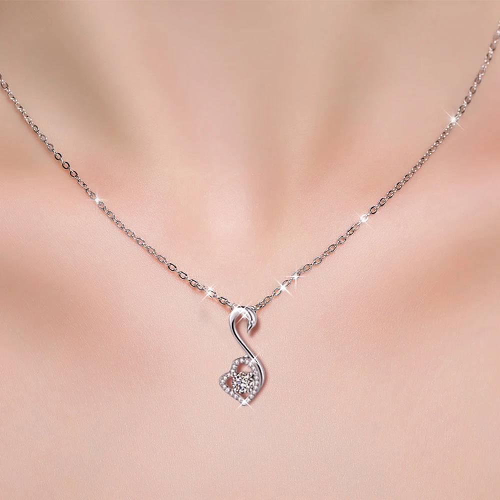 2017 модные ювелирные изделия прекрасный 925 Silver-цвет Лебедь ожерелье с цирконом