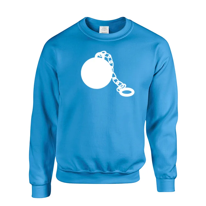 Free delivery BALL AND CHAIN PRISONER CONVICT ESCAPEE FUGITIVE Print Anime Fashion Streetwear Fitness Men's Sportswear Hoodies | Мужская