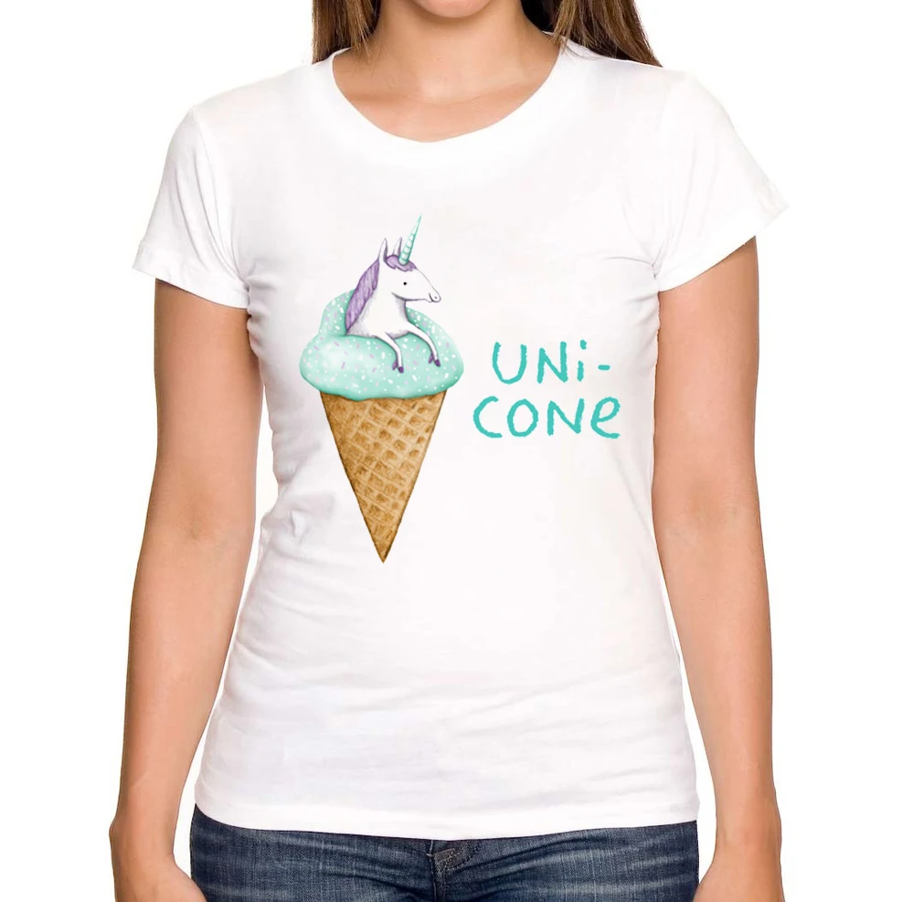 2018 хит продаж летняя модная женская футболка с изображением мороженого милые