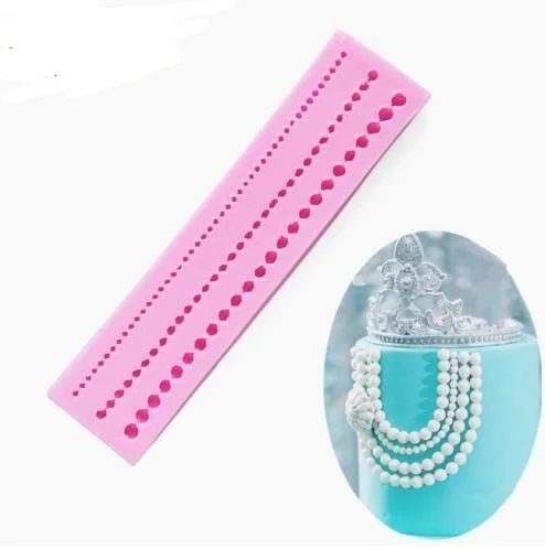 Форма для торта с 3 бусинами и цепочками силиконовая форма помадки в форме