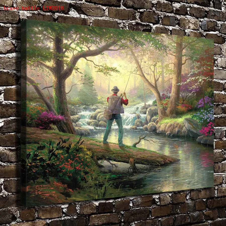 Картина на холсте Thomas Kinkade современный настенный постер с рисунком украшение для