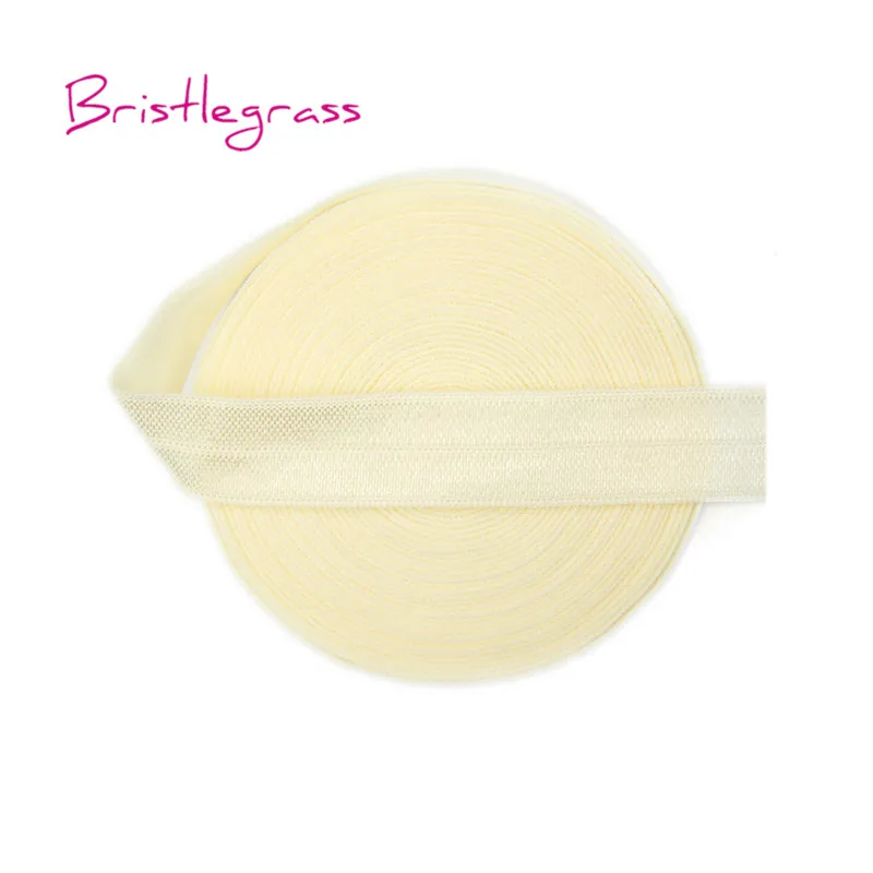 Ivory BRISTLEGRASS 5 ярдов 5/" 15 мм твердые блестящие складные эластичные враг спандекс атласная лента дети волос галстук платье с повязкой кружево отделка Шитье - Цвет: Ivory