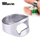 100 шт.лот Высококачественная уникальная креативная универсальная открывалка для пивных бутылок в форме кольца из нержавеющей стали
