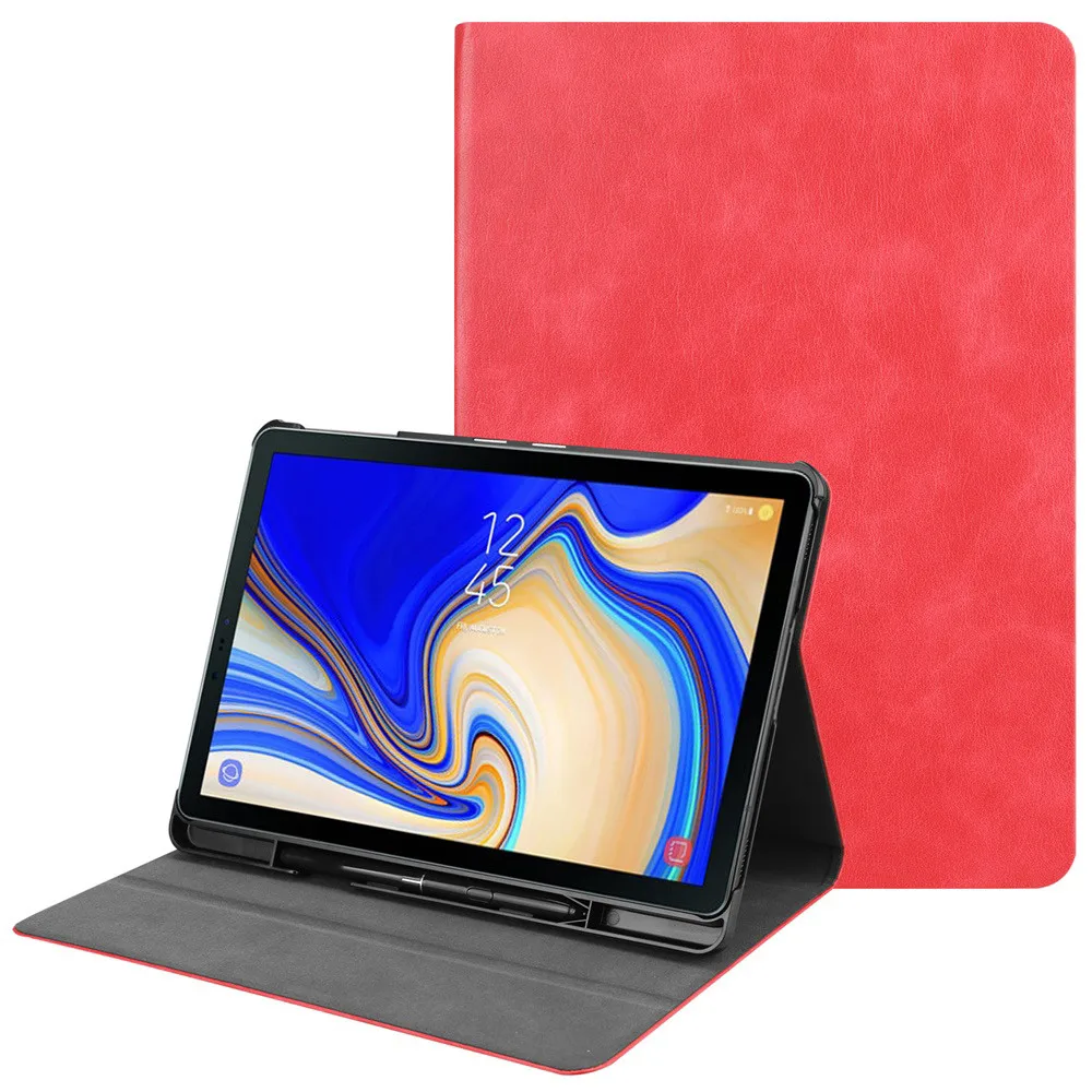 Красный Tablet case для Samsung Galaxy Tab S4 10,5 дюйма Услуга/сна тонкий Чехол w/ручка держатель силиконовый чехол для Samsung galaxу# G4 - Цвет: Красный
