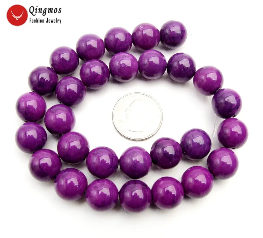 Бусины Из Натурального Sugilite фиолетовые круглые бусины 14 мм для рукоделия