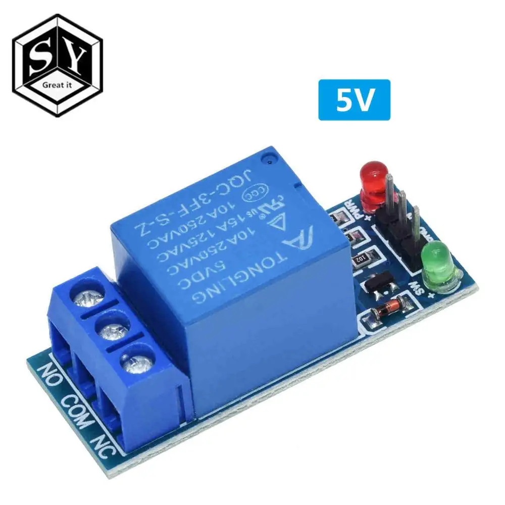 1 Channel Relay 5V 1 шт. Great IT 1-канальный реле 5 в 12 В низкий уровень триггера 1 канал релейный модуль Интерфейсная плата щит для PIC AVR DSP ARM MCU - Цвет: 1 Channel Relay 5V