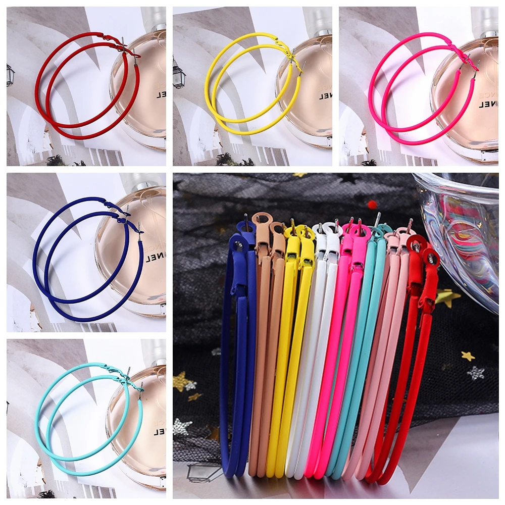 9 цветов панк большие размеры серьги кольца трендовая вечеринка 2019 круглая